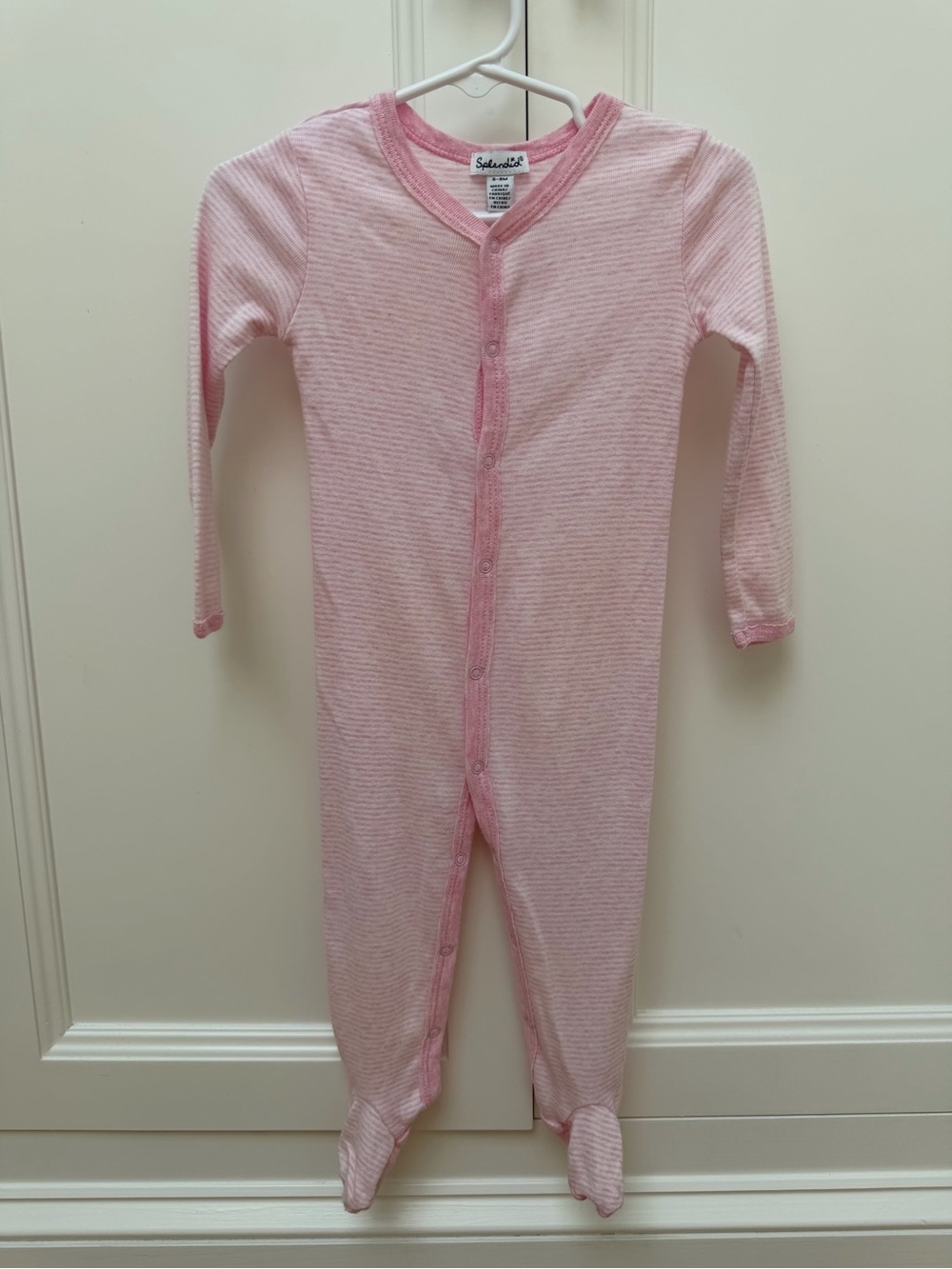 Splendid Pink Stripe Footed Sleeper 6–9M (Fits 9–12M) NWOT